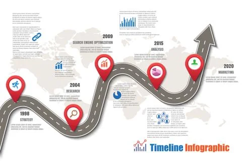 Road map Timeline Infographic, Vector Illustration Stock Illustration