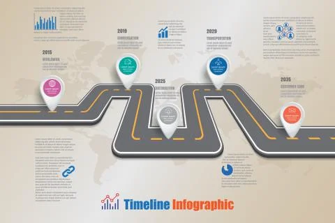 Road map Timeline Infographic, Vector Illustration Illustrazione stock