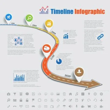 Road map Timeline Infographic, Vector Illustration Illustrazione stock