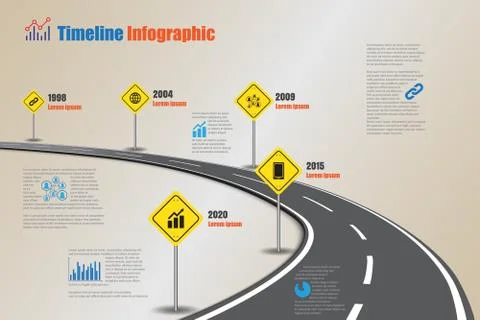 Road map Timeline Infographic, Vector Illustration Illustrazione stock