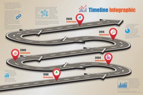 Road map Timeline Infographic, Vector Illustration Stock Illustration