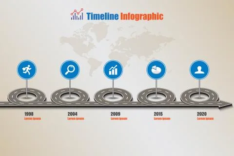 Road map Timeline Infographic, Vector Illustration Illustrazione stock