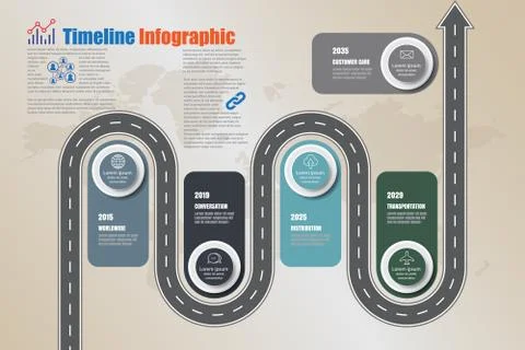 Road map Timeline Infographic, Vector Illustration Illustrazione stock