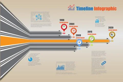 Road map Timeline Infographic, Vector Illustration Illustrazione stock