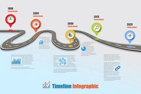 Road map Timeline Infographic, Vector Illustration Stock Illustration