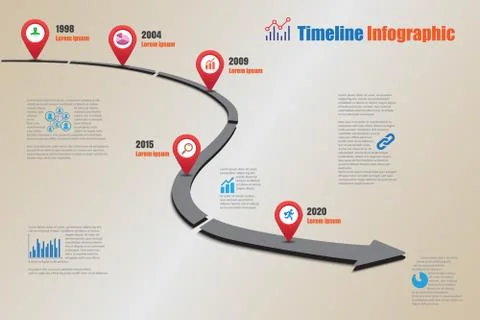 Road map Timeline Infographic, Vector Illustration Illustrazione stock
