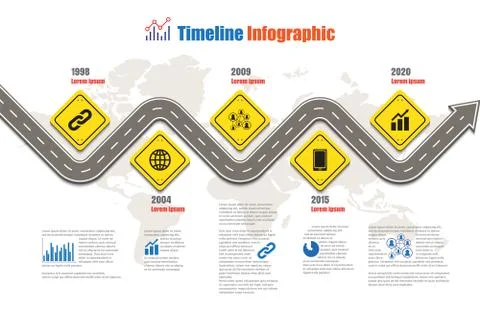 Road map Timeline Infographic, Vector Illustration Illustrazione stock