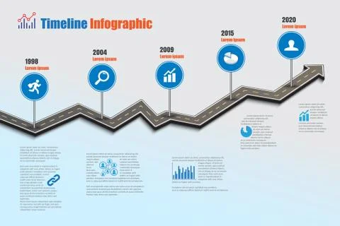 Road map Timeline Infographic, Vector Illustration Illustrazione stock