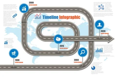 Road map Timeline Infographic, Vector Illustration Stock Illustration