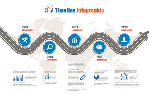 Road map Timeline Infographic, Vector Illustration Illustrazione stock