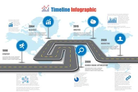 Road map Timeline Infographic, Vector Illustration Stock Illustration