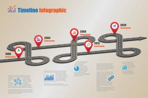 Road map Timeline Infographic, Vector Illustration Stock Illustration