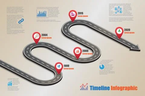 Road map Timeline Infographic, Vector Illustration Illustrazione stock