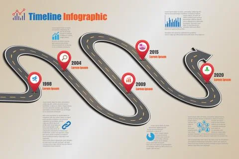 Road map Timeline Infographic, Vector Illustration Illustrazione stock