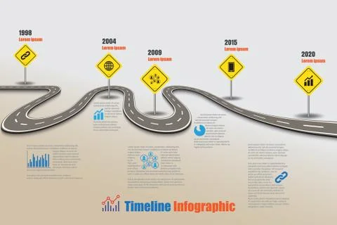 Road map Timeline Infographic, Vector Illustration Stock Illustration