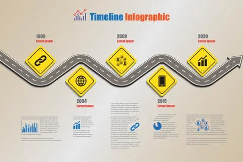 Road map Timeline Infographic, Vector Illustration Stock Illustration