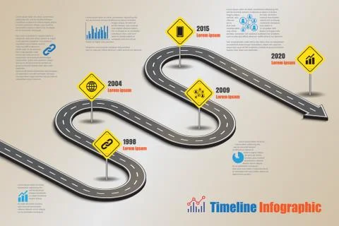 Road map Timeline Infographic, Vector Illustration Illustrazione stock
