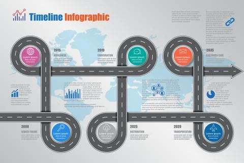 Road map Timeline Infographic, Vector Illustration Stock-Illustration