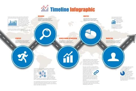 Road map Timeline Infographic, Vector Illustration Stock Illustration