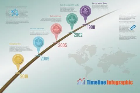 Road map Timeline Infographic, Vector Illustration Illustrazione stock