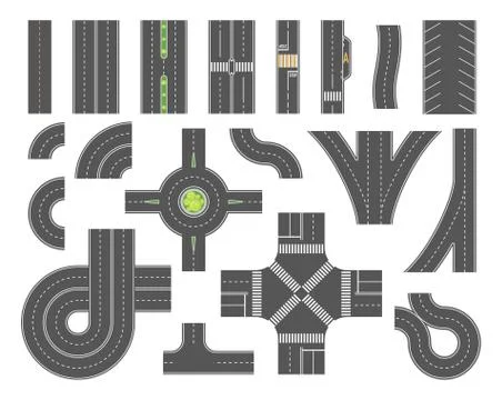 Road map toolkit - set of modern vector city elements Stock Illustration