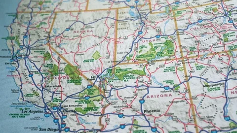 Road Map Usa, Slider Shot Video stock 102804647