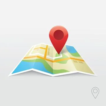 Road map vector illustration, GPS navigation locator, new roadmap pin Stock Illustration