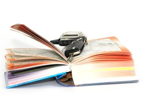 Road maps and key Stock Photos