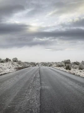 Road with mark of snow Stock Photos