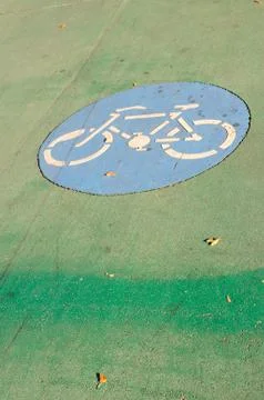 Road marking Cycle Path, Vienna, Austria Stock Photos