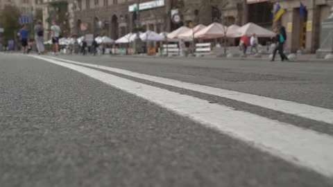 Road Marking Double Line Stock Footage 127258271