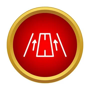 Road marking icon showing forward direction and lanes Illustrazione stock