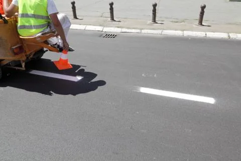 Road marking Stockfoto's