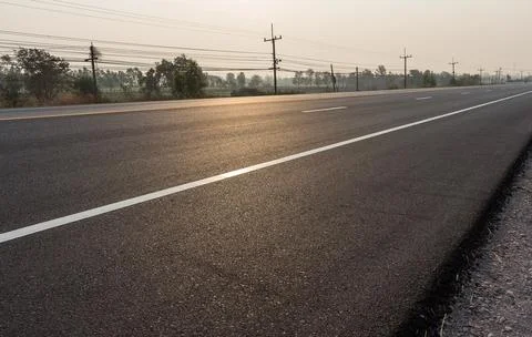 Road markings on asphalt 스톡 사진