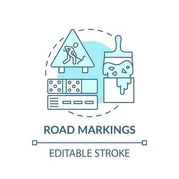 Road markings concept icon Stock Illustration
