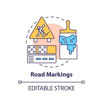 Road markings concept icon Stock Illustration