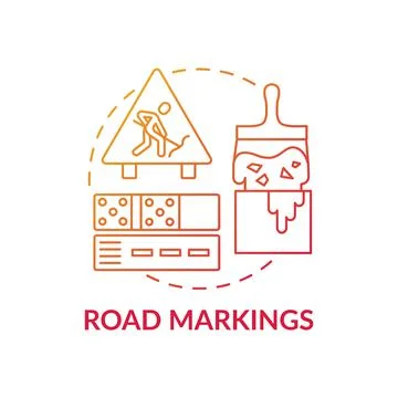 Road markings concept icon Stock Illustration