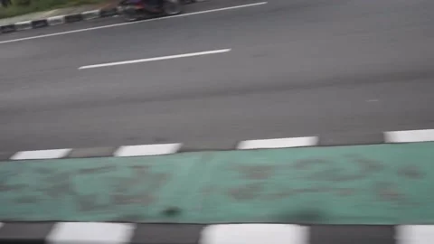 Road markings shot from inside the car while speeding Stock Footage 219603652
