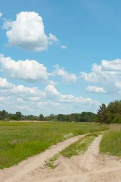 Road on a meadow Foto stock