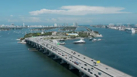 Road from Miami Beach in Florida Stock Footage 175814559