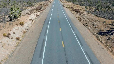 Road in the Middle of the Desert Stock Footage 127010781