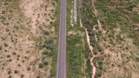 Road, middle of nowhere AZ Stock Footage 167084679