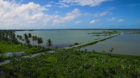 Road in the middle of the river in Itarema ceará 库存影片 82359096