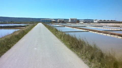 Road in the middle of a saltern Video stock 93491810
