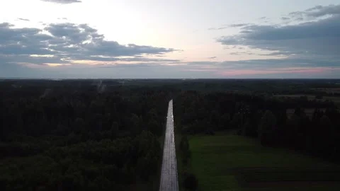The road in the middle of wood Stock Footage 238011231