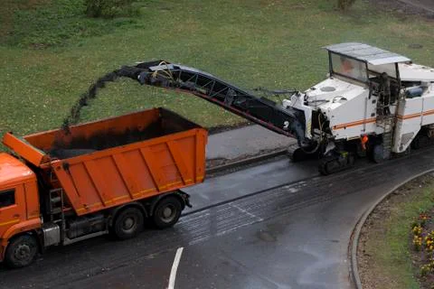 Road milling machine Stock Photos