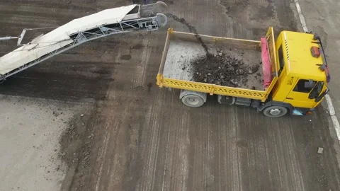 The road milling machine removes the top layer of asphalt Stock Footage 159908668