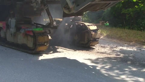 Road Milling Machine Removing Asphalt Surface Stock Footage 344392155