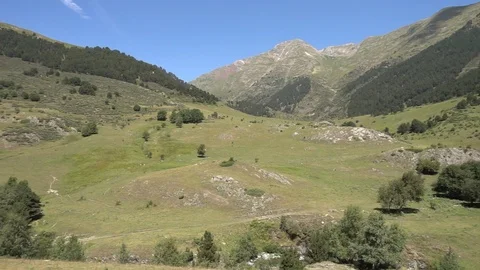 Road to Montgarri through the mountain of Aran Valley Video stock 97655853
