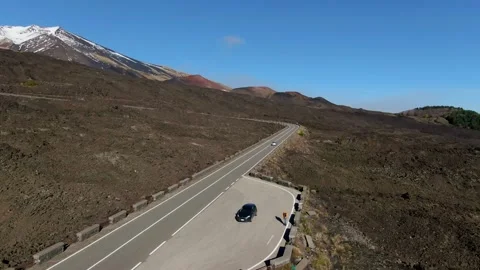 Road to Mount Etna, Sicily Etna in background Stock Footage 166647829